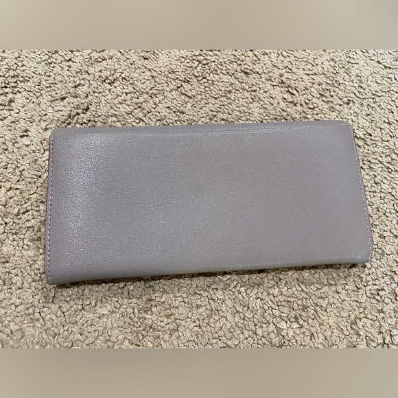 Paul Smith Highlight Stitch Long Wallet Gray Leather Card Coin Money Slots - Picture 2 of 14
